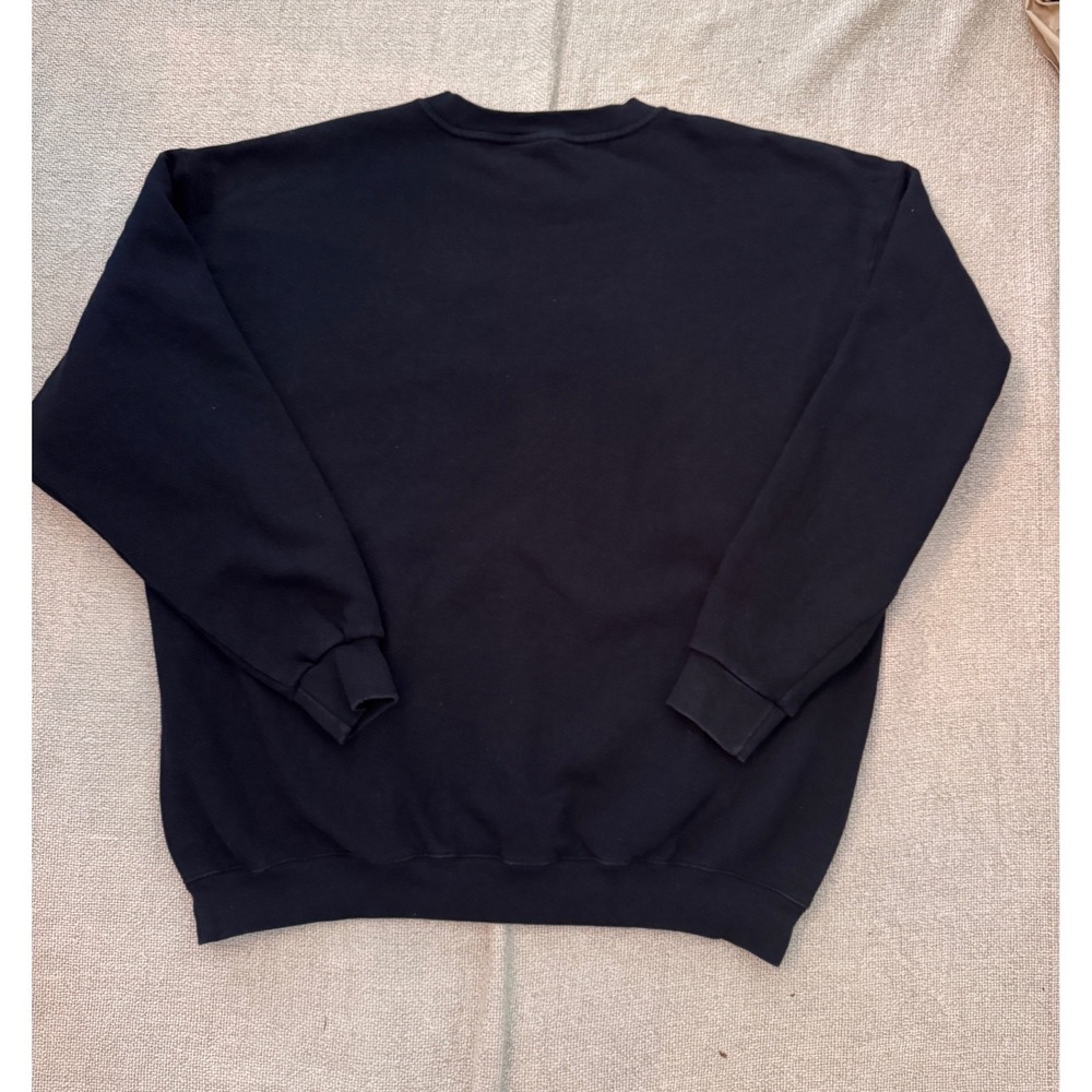 Vintage 90s Nike Made USA Black Appliqué Logo Crewneck Sweatshirt XL - Picture 10 of 16